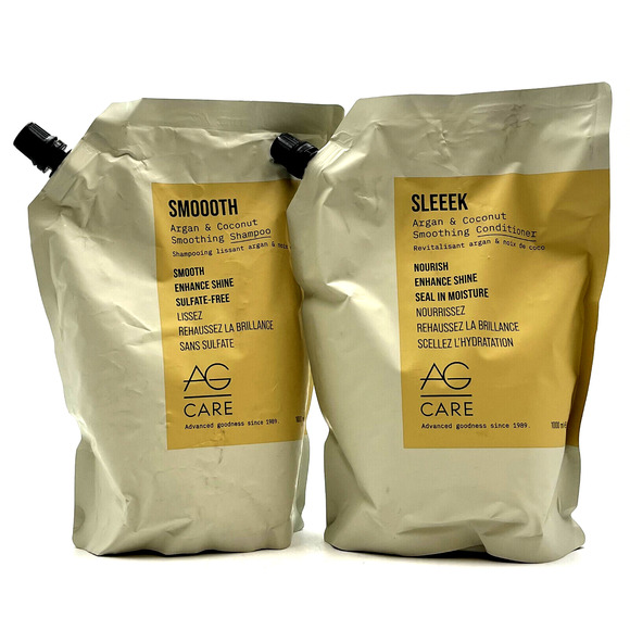 AG Care Smooth & Sleek Argan &  Shampoo & Conditioner 33.8 oz Duo - Picture 1 of 1